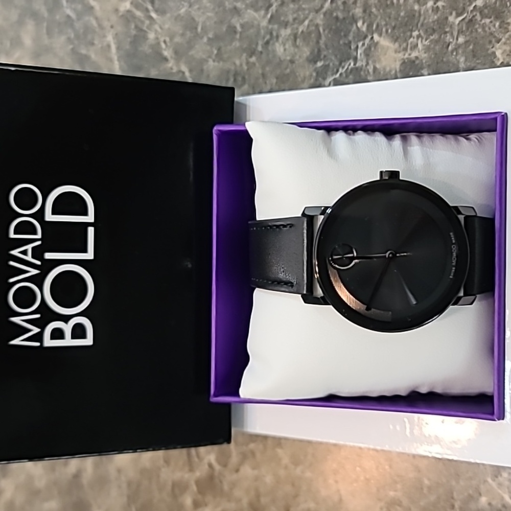 Movado Bold Evolution 2.0 Silver and Black Swiss Quartz Mens Watch 40mm